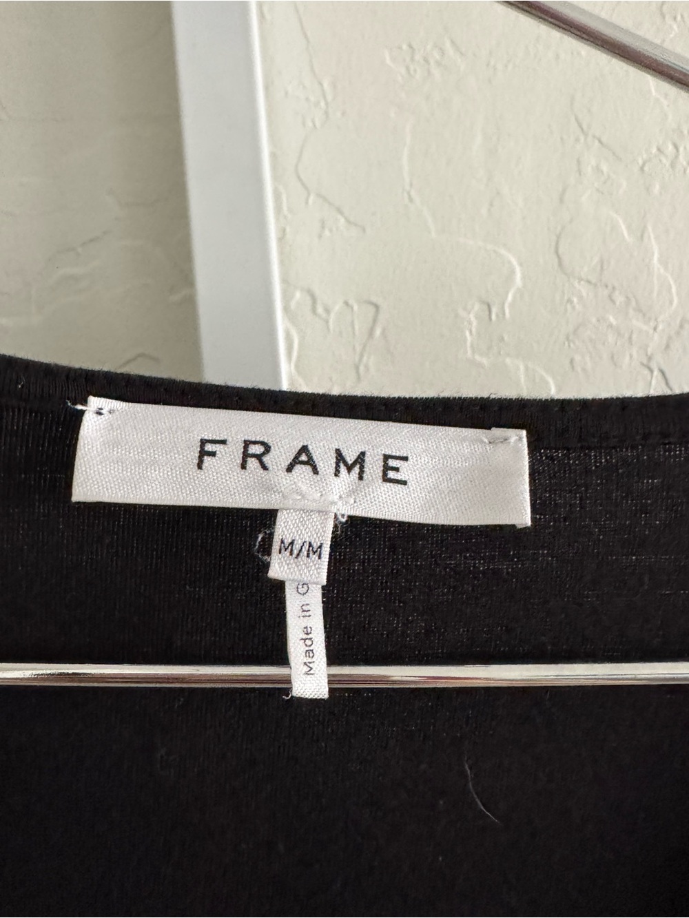 Frame Denim Black V-Neck Short Puff Sleeve Top - Picture 2 of 3
